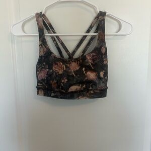 lululemon athletica Floral Sports Bra - Black and Pink